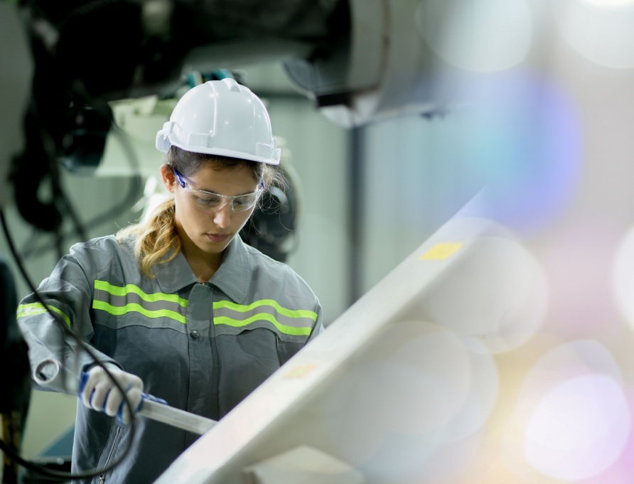 A worker in an automotive factory.